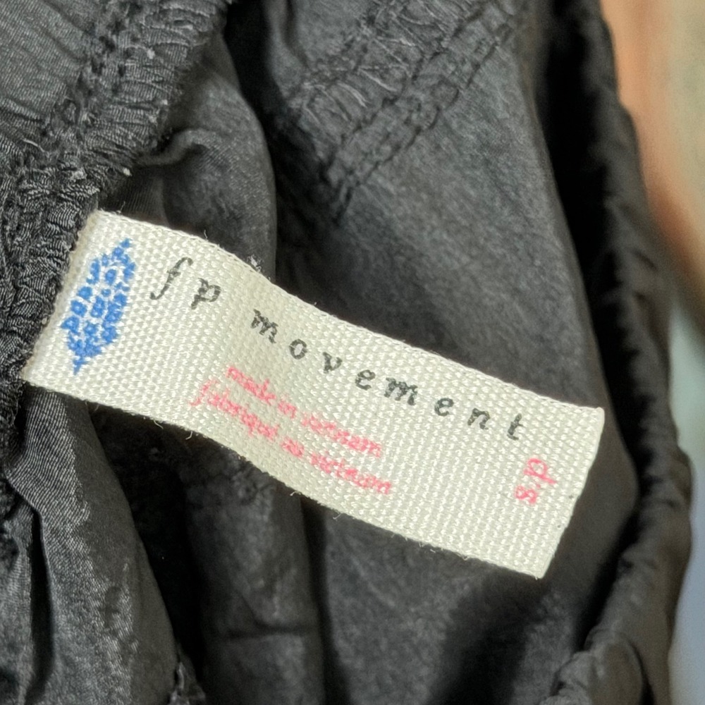 Free People FP Movement Way Home Jogger Smocked High Rise Women's Small S Black - Picture 8 of 10